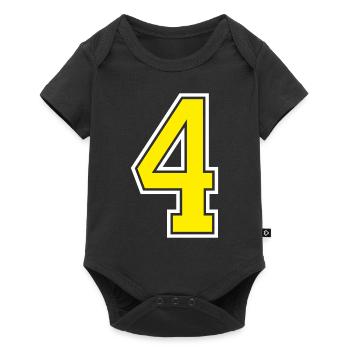 Numéro 4 Design jaune - Body à manches courtes Premium Bébé - noir - Devant
