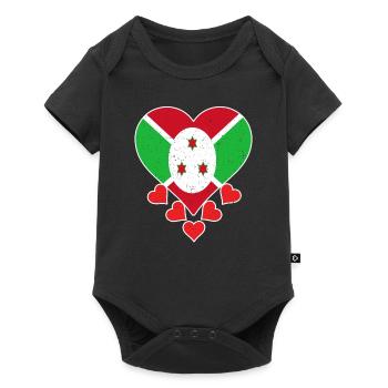 Burundi Love heart flag for Burundian pride - Baby Premium short-sleeve bodysuit - black - Front