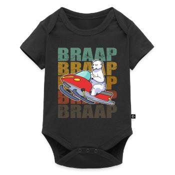 Braap Snowmobile Schneemobil Geschenk - Baby Premium Kurzarmbody - Schwarz - Vorne