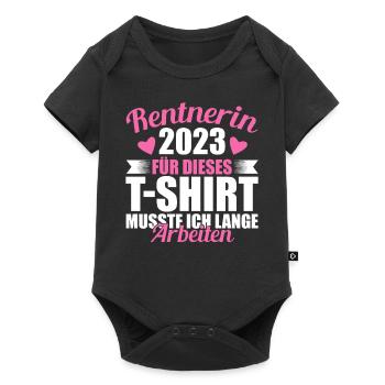 Rente 2023 | Rentnerin 2023 - Baby Premium Kurzarmbody - Schwarz - Vorne