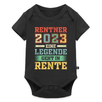 Rentner 2023 | Eine Legende geht in Rente - Baby Premium Kurzarmbody - Schwarz - Vorne