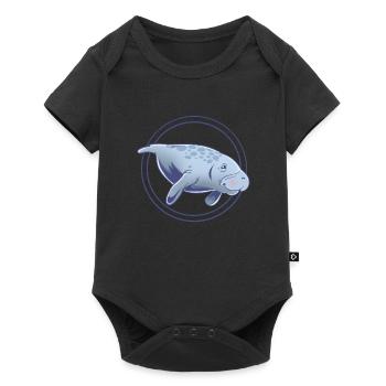 Süße Florida Seekuh - Baby Premium Kurzarmbody - Schwarz - Vorne