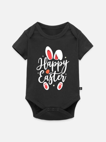 Happy Easter Easter Gift - Baby Premium Kurzarmbody - Schwarz