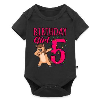 5th birthday - Baby Premium short-sleeve bodysuit - black - Front