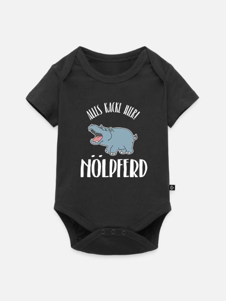Nölpferd - Alles kacke hier! - Baby Premium Kurzarmbody - Schwarz