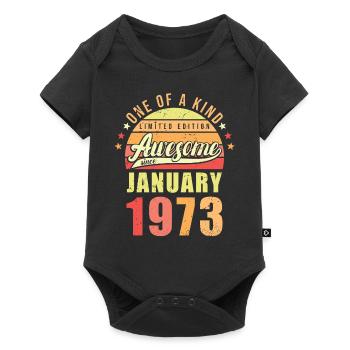 Geburtstag Januar 1973 - Baby Premium Kurzarmbody - Schwarz - Vorne
