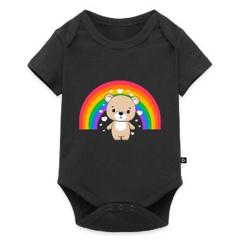 Rainbow Bear Love Gay Lesbian LGBTQ - Baby Premium short-sleeve bodysuit - black - Front