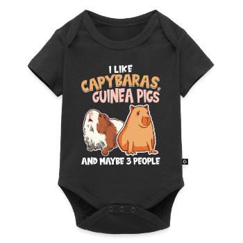 I like capybaras and guinea pigs - Baby Premium short-sleeve bodysuit - black - Front