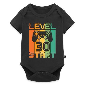 30e anniversaire Niveau 30 Début de la conception de jeux vidéo - Body à manches courtes Premium Bébé - noir - Devant