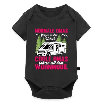 Camping Oma - Baby Premium Kurzarmbody - Schwarz - Vorne