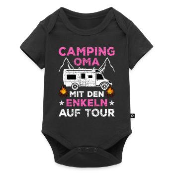 Camping Oma - Baby Premium Kurzarmbody - Schwarz - Vorne