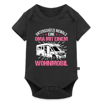 Camping Oma - Baby Premium Kurzarmbody - Schwarz - Vorne