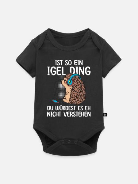 Igel - Baby Premium Kurzarmbody - Schwarz