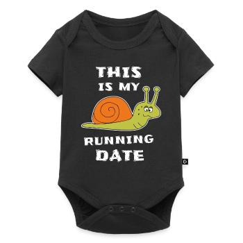 Langsame Schnecke Läufer Joggen - Baby Premium Kurzarmbody - Schwarz - Vorne