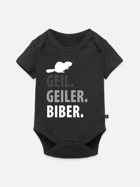 Biber - Baby Premium Kurzarmbody - Schwarz