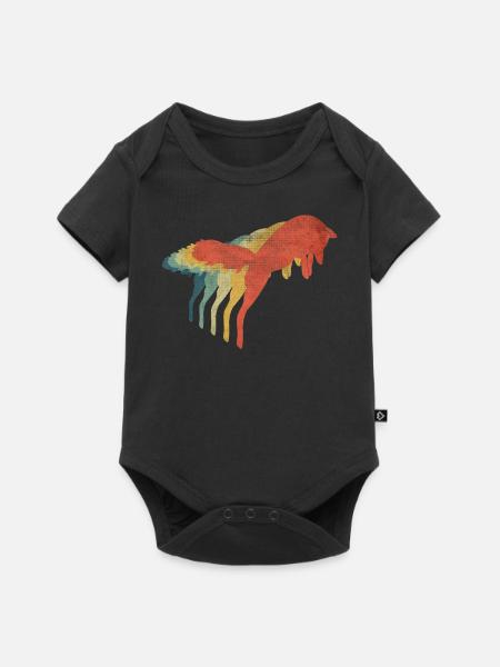 Fox Retro Vintage Farbe - Baby Premium Kurzarmbody - Schwarz
