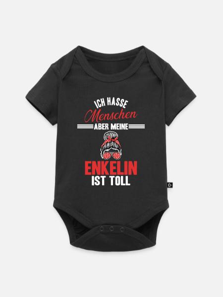 Enkelin Opa Oma - Baby Premium Kurzarmbody - Schwarz