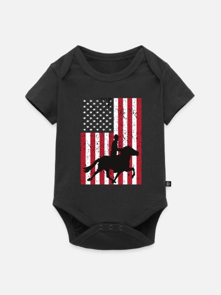 Reiten Herren - Baby Premium Kurzarmbody - Schwarz