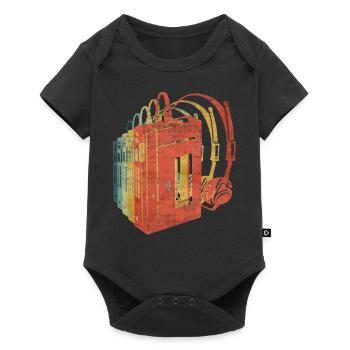 Color vintage retro retro walkman - Body à manches courtes Premium Bébé - noir - Devant