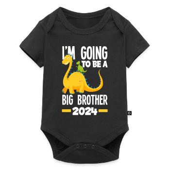 I'm Going to Be a Big Brother 2024 Dino Dinosaur - Baby Premium short-sleeve bodysuit - black - Front