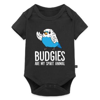 Funny Budgie Lover Budgerigars - Baby Premium short-sleeve bodysuit - black - Front