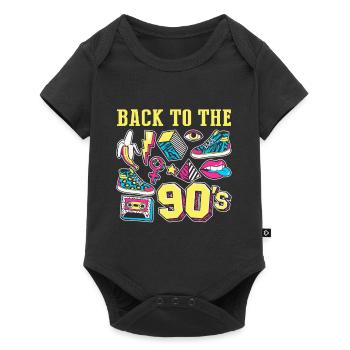 Back To 90's Vintage Kassette Tape Mixtape - Baby Premium Kurzarmbody - Schwarz - Vorne
