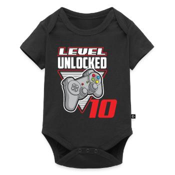 10th Birthday Boy Birthday Gamer Gaming - Baby Premium short-sleeve bodysuit - black - Front