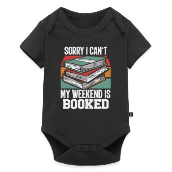 Livres - Désolé, je ne peux pas réserver mon week-end - Body à manches courtes Premium Bébé - noir - Devant