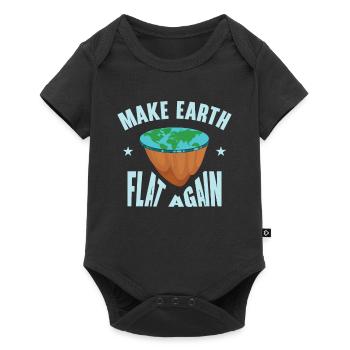 Flatten the earth again - Baby Premium short-sleeve bodysuit - black - Front