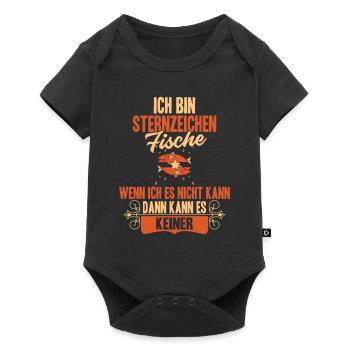 Sternzeichen Fische - Baby Premium Kurzarmbody - Schwarz - Vorne