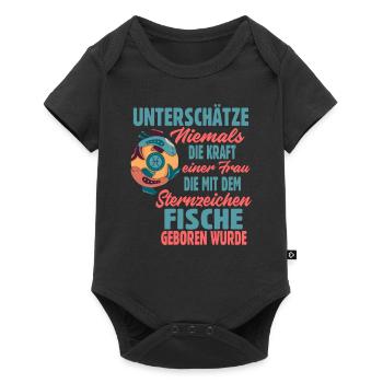 Sternzeichen Fische - Baby Premium Kurzarmbody - Schwarz - Vorne