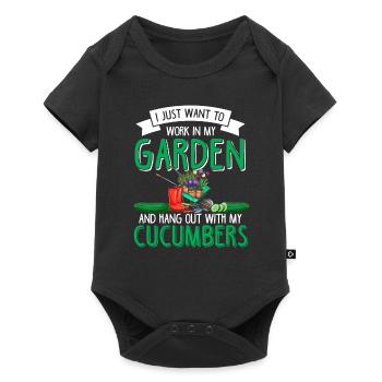 Garden Gardening Vegetables Vegan Cucumber Cucumber - Baby Premium short-sleeve bodysuit - black - Front