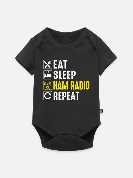 Eat Sleep Ham Radio Repeat ham radio, amateur radi - Baby Premium Kurzarmbody - Schwarz