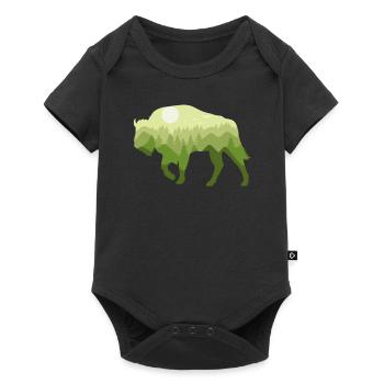 Bison Bison Bison Forest Natural Landscape Gift - Baby Premium short-sleeve bodysuit - black - Front