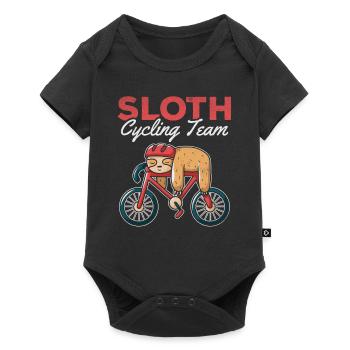 Mountainbiken Faultier Radfahren Team Fahrrad - Baby Premium Kurzarmbody - Schwarz - Vorne