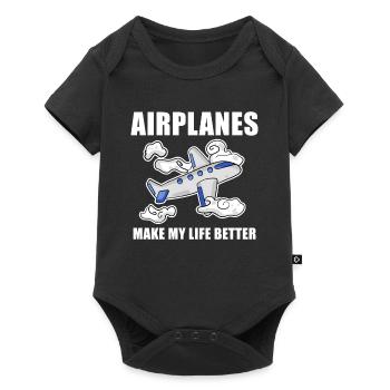 Airplane - Baby Premium short-sleeve bodysuit - black - Front