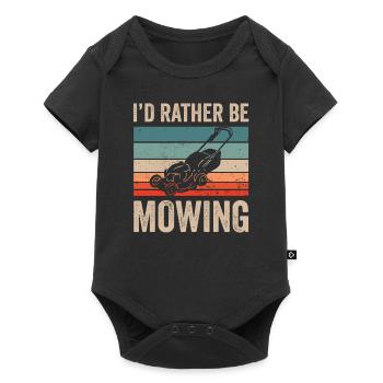 I'd rather mow the lawn lawn lawn grass - Baby Premium short-sleeve bodysuit - black - Front