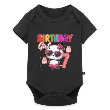 Geburtstag 7 - Baby Premium Kurzarmbody - Schwarz - Vorne