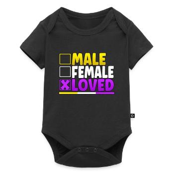 Male Female Loved LGBT Pride Month - Baby Premium Kurzarmbody - Schwarz - Vorne