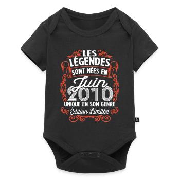 Vintage Flourish Cadeau Anniversaire Juin 2010 - Body à manches courtes Premium Bébé - noir - Devant