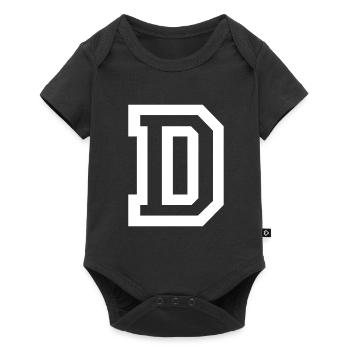 lettre D - Body à manches courtes Premium Bébé - noir - Devant