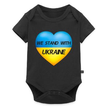 Nous sommes avec Ukraine Heart - Drapeau de l’Ukraine - Body à manches courtes Premium Bébé - noir - Devant