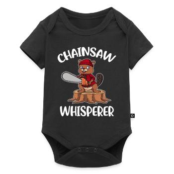 Tronçonneuse Whisperer Lumberjack Cadeau - Body à manches courtes Premium Bébé - noir - Devant