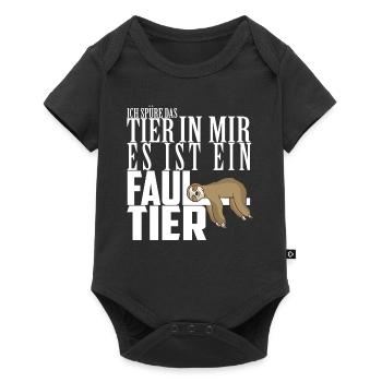 Ich spüre das Tier in mir Es ist ein Faultier Faul - Baby Premium Kurzarmbody - Schwarz - Vorne