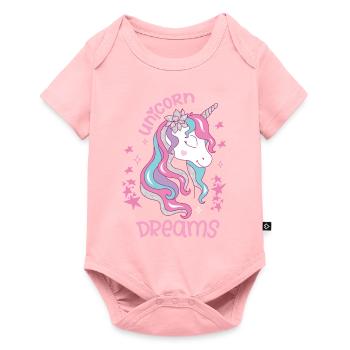 Citations de licornes Rêves de licornes - Body à manches courtes Premium Bébé - rose - Devant