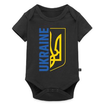 Symbole du drapeau de l’Ukraine - Body à manches courtes Premium Bébé - noir - Devant