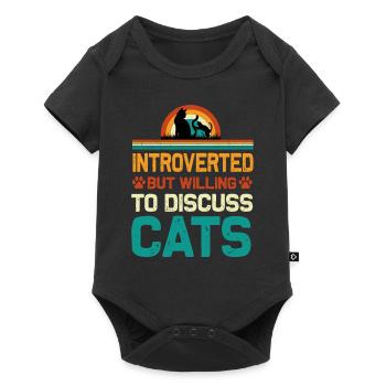 Introverted But Willing to Discuss Cats, Funny - Baby Premium short-sleeve bodysuit - black - Front