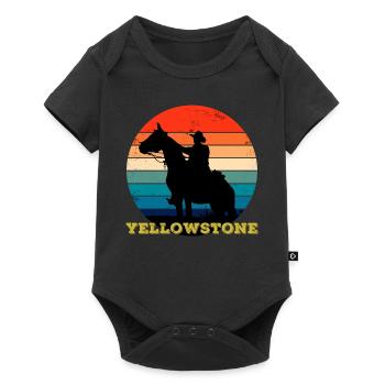 Yellowstone Vintage rétro Cowboy - Body à manches courtes Premium Bébé - noir - Devant