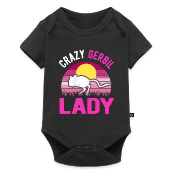 Crazy Gerbil lady racing rat gerbille - Body à manches courtes Premium Bébé - noir - Devant