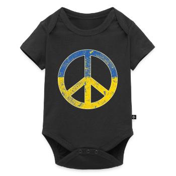 Symbole de paix du drapeau de l’Ukraine - Drapeau de l’Ukraine - Body à manches courtes Premium Bébé - noir - Devant
